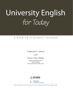 UNIVERSITY ENGLISH FOR TODAY TEXTBOOK