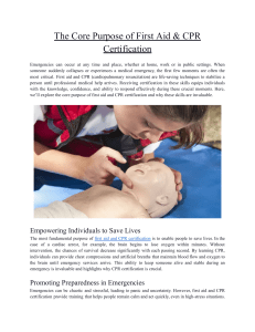 The Core Purpose of First Aid & CPR Certification