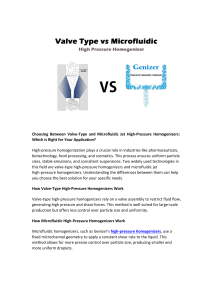 Traditional Valve-Type vs Microfluidic High Pressure Homogenizers, Which is right for your applications