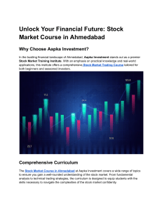 Unlock Your Financial Future  Stock Market Course in Ahmedabad