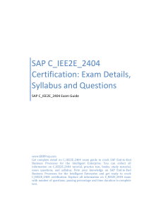 SAP C_IEE2E_2404 Certification: Exam Details, Syllabus and Questions