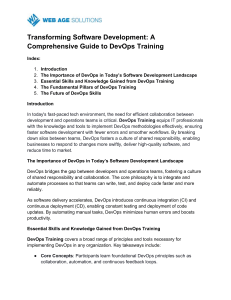 Transforming Software Development A Comprehensive Guide to DevOps Training