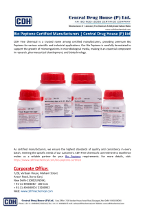 Bio Peptone Certified Manufacturers