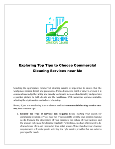 Exploring Top Tips to Choose Commercial Cleaning Services near Me