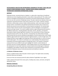 PHYTOCHEMICAL ANALYSIS AND ANTIMICROBIAL SCREENING OF THE ROOT