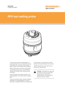 Data sheet RP3 tool setting probe