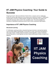 IIT JAM Physics Coaching: Your Guide to Success