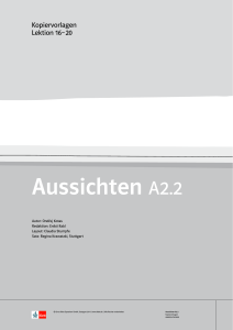 Aussichten A2.2 Kopiervorlagen für Deutschunterricht