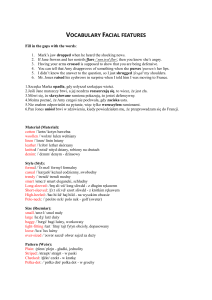 Vocabulary Facial features