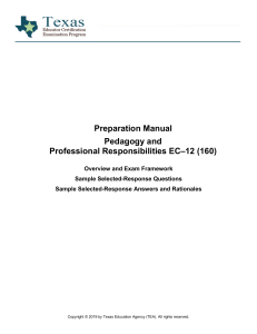 TX160 Pedagogy PrepManual