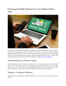 Choosing the Right Platform for Your Filipino Online Store