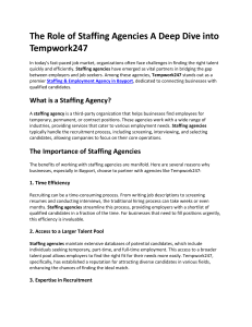 The Role of Staffing Agencies A Deep Dive into Tempwork247