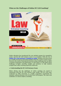 What are the Challenges of Online DU LLB Coaching