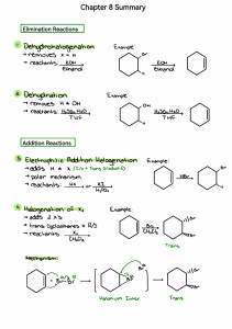 Organic Chemistry Reactions Summary