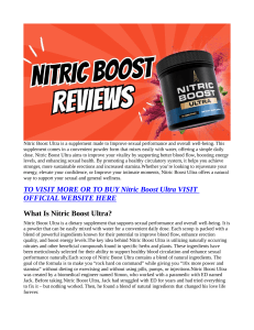 Nitric Boost Ultra Review SCAM OR LEGIT MUST READ Buy