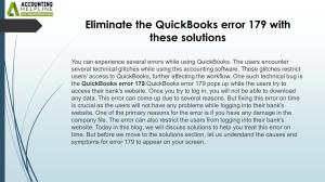 Most effective solutions for fixing QuickBooks Error Code 179