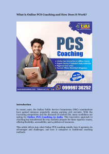 What is Online PCS Coaching and How Does It Work