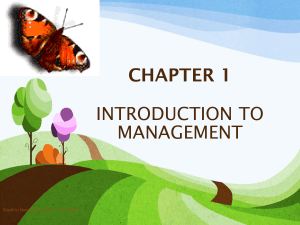 MGT162 Chapter 1 INTRODUCTION TO MANAGEMENT