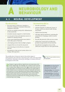 IB Prepared Biology Primrose Option A Neurobiology and Behaviour