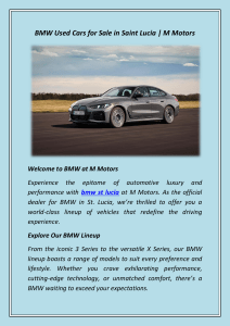 BMW Used Cars for Sale in Saint Lucia M Motors