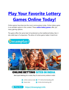 Play Your Favorite Lottery Games Online Today!