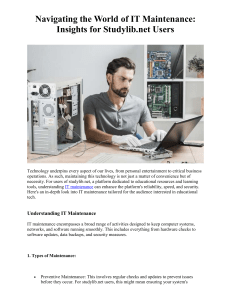 Navigating the World of IT Maintenance: Insights for Studylib.net Users