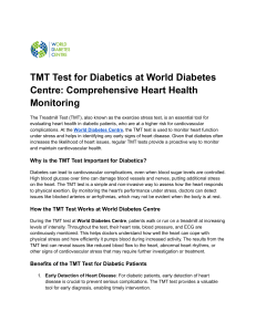 TMT Test for Diabetics at World Diabetes Centre