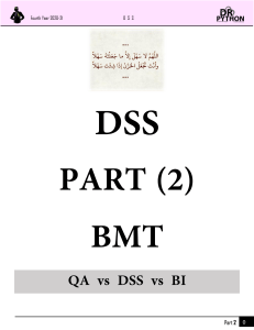 Decision Support Systems (DSS) Lecture Notes