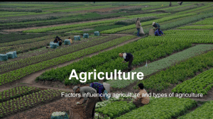 Agriculture: Factors & Types of Farming