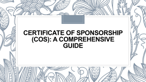 Certificate of Sponsorship (CoS) A Comprehensive Guide