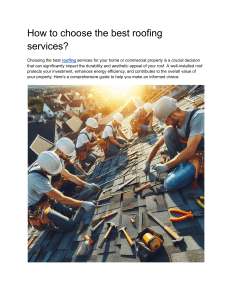 How to choose the best roofing services 