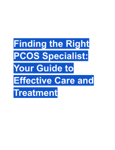 Finding a PCOS Specialist: Effective Care Guide