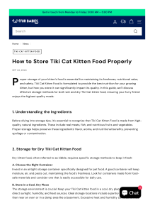 Tiki Cat Kitten Food Storage Guide