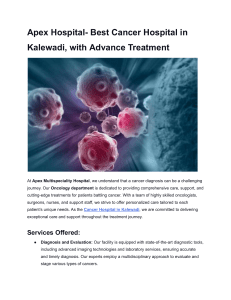 Apex Hospital- Best Cancer Hospital in Kalewadi, with Advance Treatment