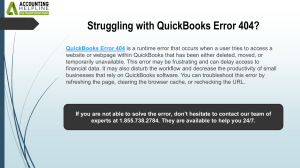 How to eliminate QuickBooks Error Code 404