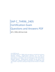 SAP C_THR96_2405 Certification Exam Questions and Answers PDF