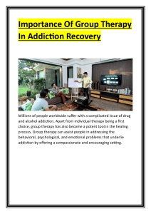 Role Of Group Therapy In Addiction Recovery