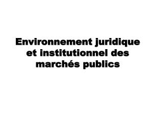 Cadre juridique et institutionnelle MP