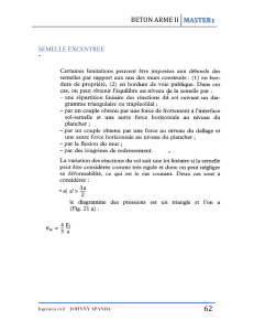 COURS SUR SEMELLE EXCENTREE ET LONGRINE DE REDRESSEMENT