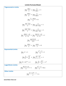 Limits Formula Sheet (1)