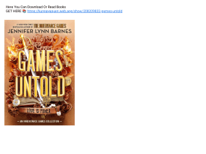 DOWNLOAD PDF Games Untold  An Inheritance Games Collection by Jennifer Lynn Barnes