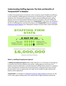 Understanding Staffing Agencies The Role and Benefits of Tempwork247 in Babylon