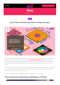 How to Win At Plinko Game With The Right Strategy