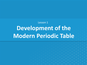 L 1 Development of the Modern Periodic Table