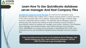 Expert solutions for QuickBooks Database Server Manager