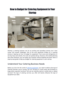 How to Budget for Catering Equipment in Your Startup