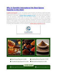 Why is Gambhir International the Best Spices Exporter in the USA