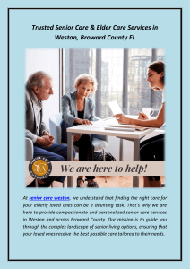 Trusted Senior Care & Elder Care Services in Weston, Broward County FL