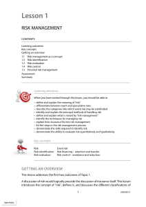 Risk Management Lesson: Concepts & Processes