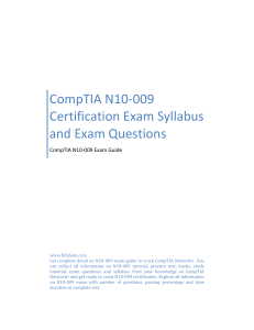 CompTIA N10-009 Certification Exam Syllabus and Exam Questions